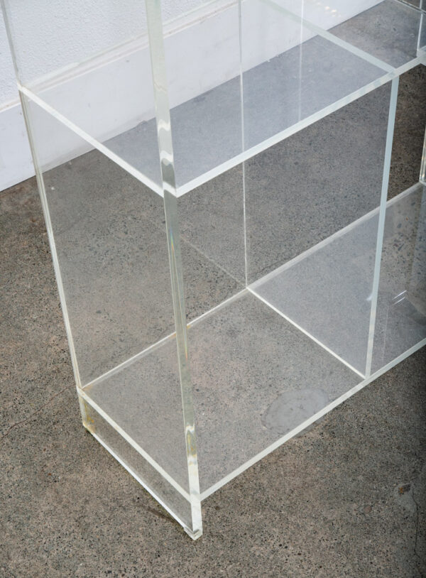 Mid Century Modern Lucite Acrylic Display Vintage Translucent Shelving 1970s Mcm - Image 12