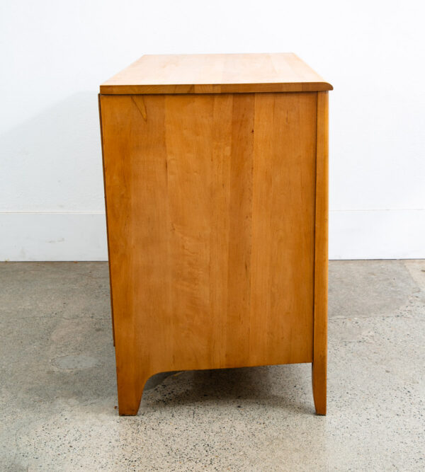 Mid Century Modern Credenza Cabinet Drawer Birch Blonde Door Storage Compact Mcm - Image 4