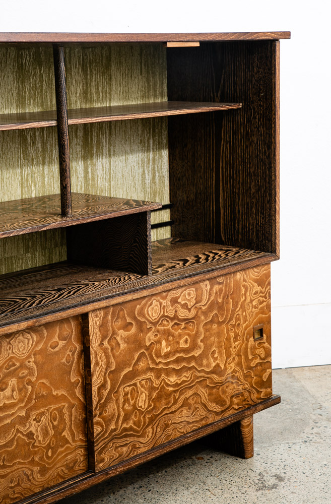 Vintage Cha Tansu Tea Cabinet Japanese Sliding Door Japan Custom Keyaki Wood - Image 12