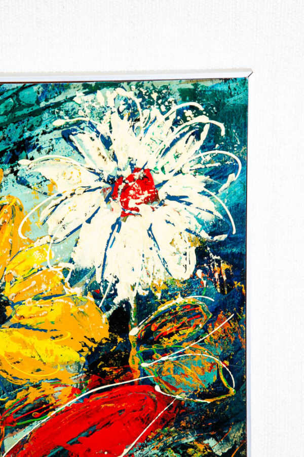 Mid Century Modern Painting Original Art Abstract Flowers Floral Colorful Signed - Image 7