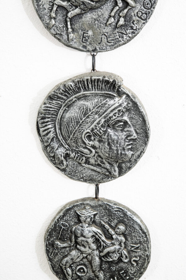 Mid Century Modern Wall Hanging Relief Greek Round Pegasus Pendant Art Plaques - Image 5