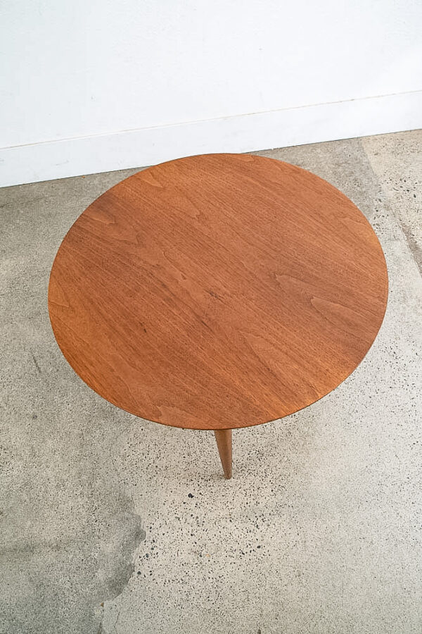 Mid Century Modern End Table Side Round Heritage Henredon Walnut Vintage Mcm - Image 4