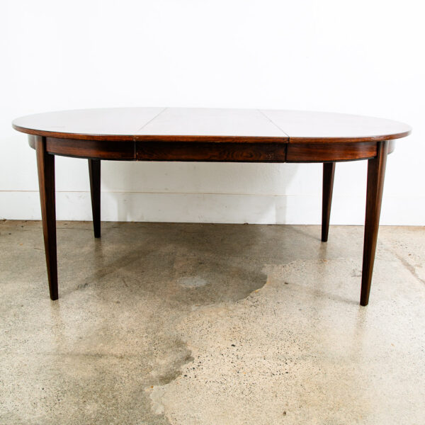 Mid Century Danish Modern Dining Table Oval Rosewood Extension x1 Denmark Round - Image 6