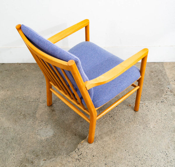 Mid Century Danish Modern Lounge chair Ole Erik Jorgensen Purple Fabric Wood Mcm - Image 12
