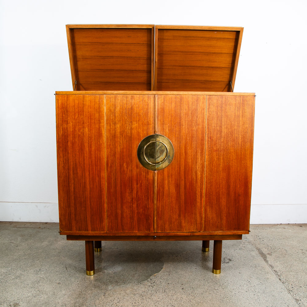 Mid Century Modern Credenza Audio Cabinet Vinyl Storage Teak Renzo Rutili Mcm - Image 3