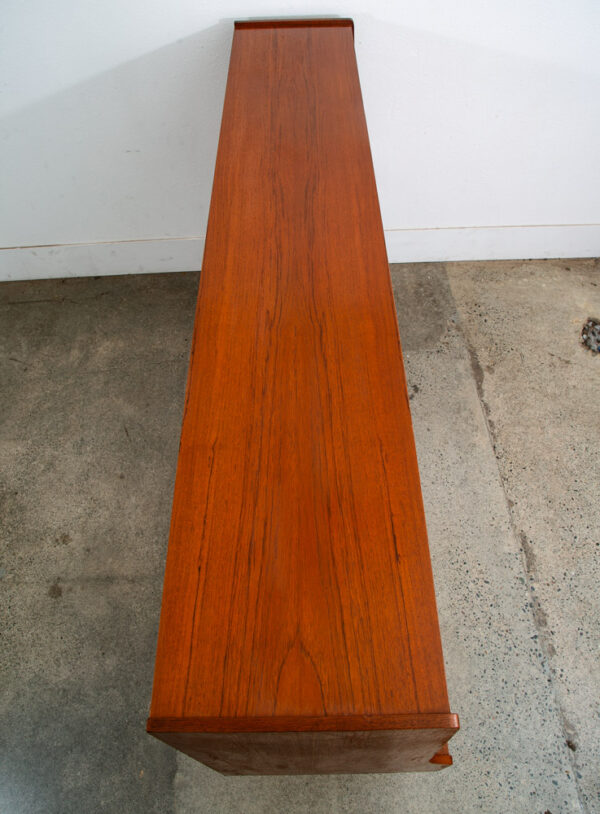 Mid Century Danish Modern Credenza Highboard Teak Wood 9 Drawers Bar Denmark Mcm - Image 4