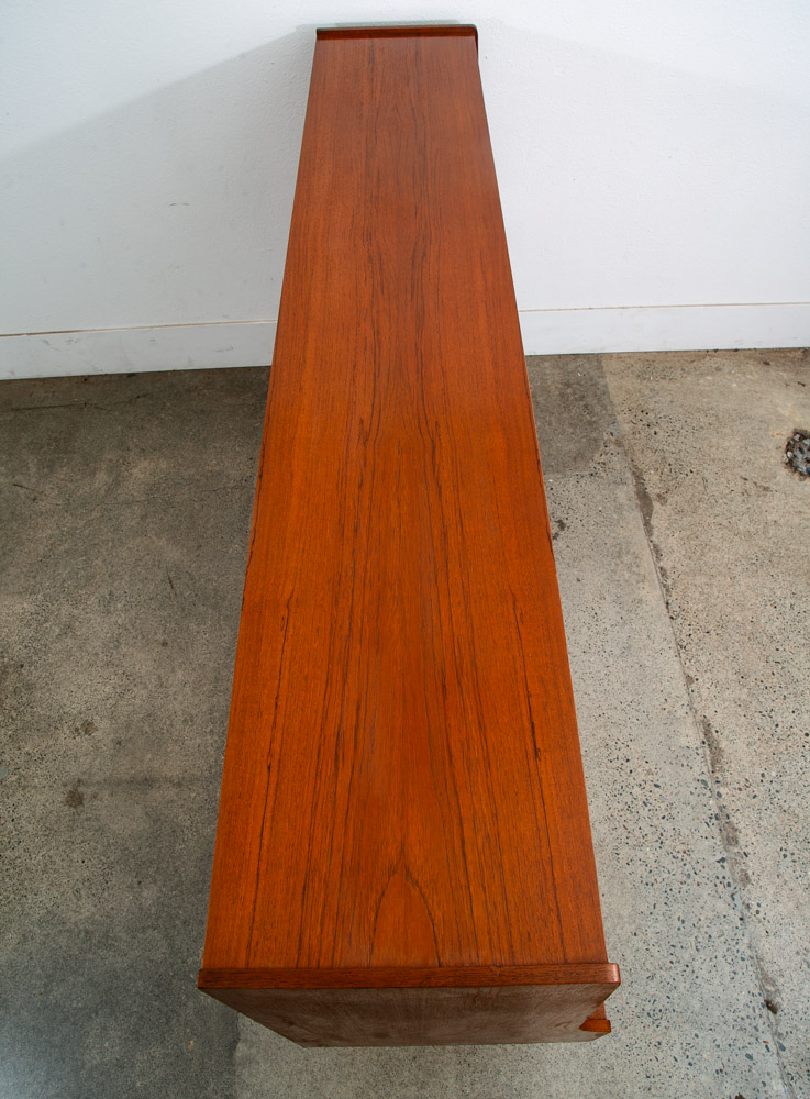 Mid Century Danish Modern Credenza Highboard Teak Wood 9 Drawers Bar Denmark Mcm - Image 4