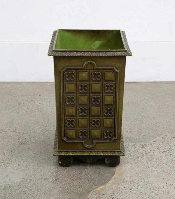 Mid Century Danish Modern Wastebasket Trash Can Bin Paper Basket Green Waste 70s - Image 2
