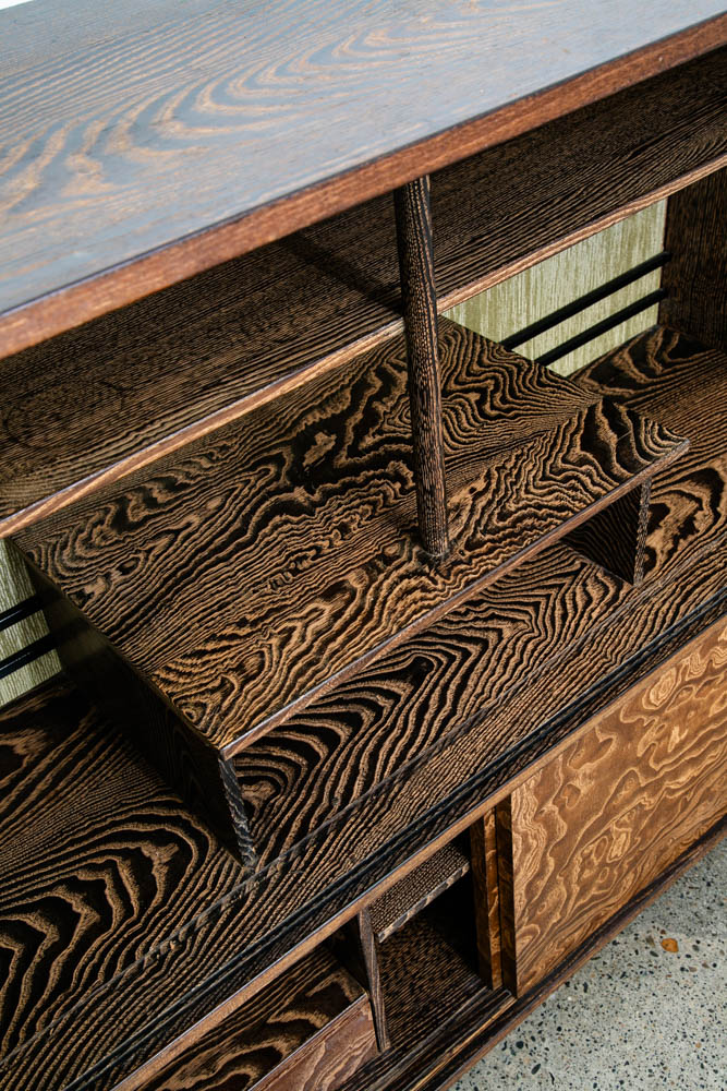 Vintage Cha Tansu Tea Cabinet Japanese Sliding Door Japan Custom Keyaki Wood - Image 10