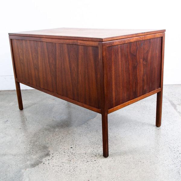 Mid Century Modern Desk Furniture Solid Walnut 3 Drawers Mcm Floating Vintage - Image 5