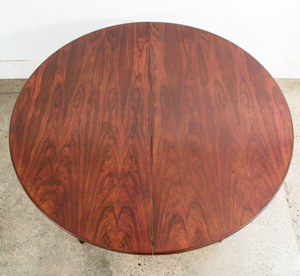 Mid Century Danish Modern Dining Table Oval Rosewood Extension x1 Denmark Round - Image 4