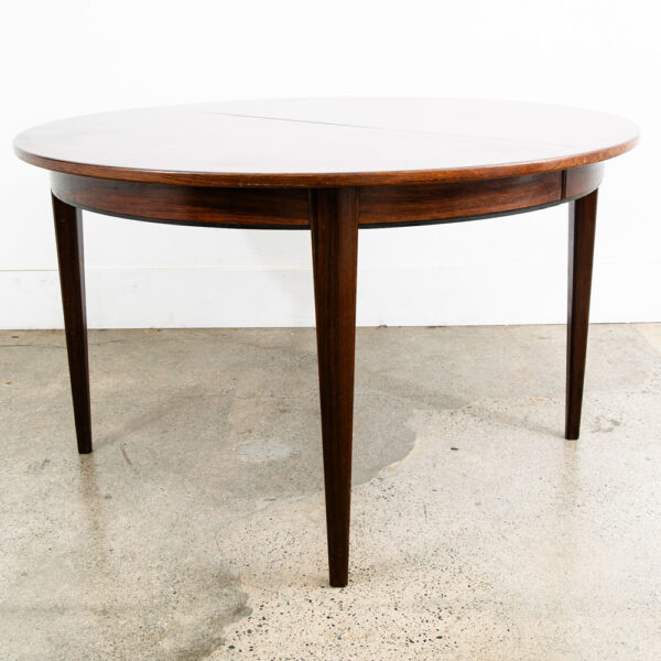Mid Century Danish Modern Dining Table Oval Rosewood Extension x1 Denmark Round - Image 8