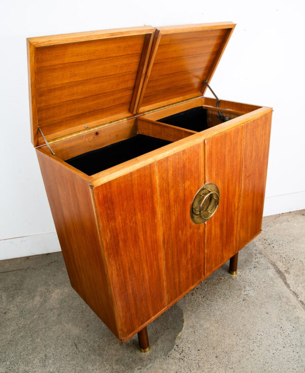 Mid Century Modern Credenza Audio Cabinet Vinyl Storage Teak Renzo Rutili Mcm - Image 4