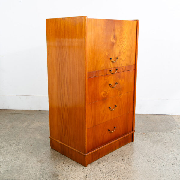 Mid Century Danish Modern Desk Vanity Office Wood 5 Drawers Denmark Mirror Mcm - Image 2