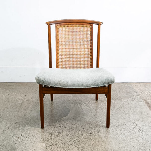 Mid Century Danish Modern Lounge Chair Folke Ohlsson Dux Sweden Cane Back Walnut - Image 10