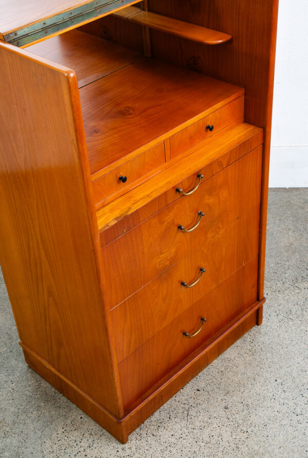 Mid Century Danish Modern Desk Vanity Office Wood 5 Drawers Denmark Mirror Mcm - Image 7