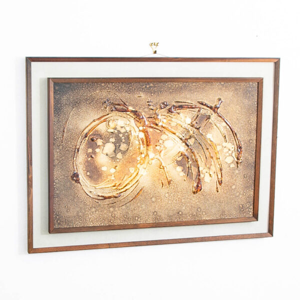 Mid Century Modern Art Original Textured Painting Abstract Expressionist Black Brown - Image 3