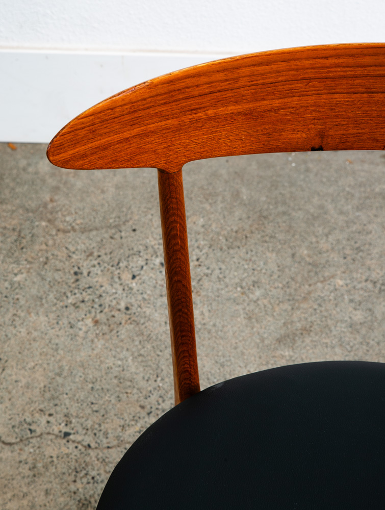 Mid Century Danish Modern Dining Chair Set Pair Two Kurt Ostervig Black Teak Oak - Image 9