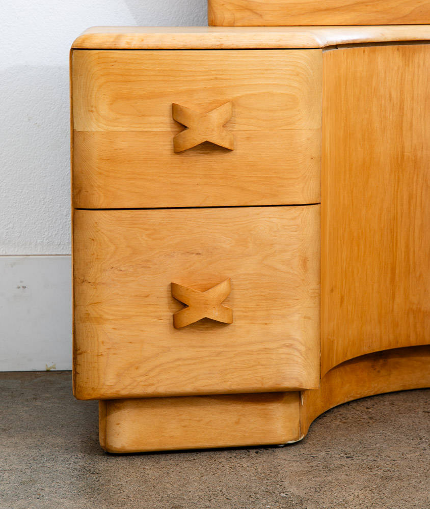 Mid Century Modern Vanity Dressing Table Heywood Wakefield Rio Round Mirror Mcm - Image 5