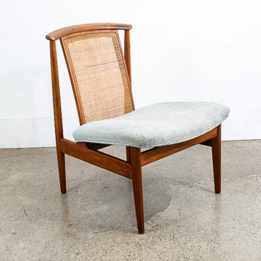 Mid Century Danish Modern Lounge Chair Folke Ohlsson Dux Sweden Cane Back Walnut