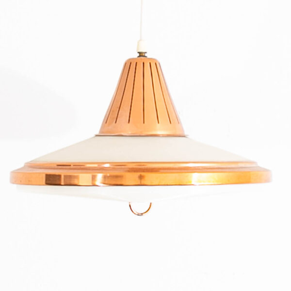 Mid Century Danish Modern Pendant Ceiling Lamp Light Copper Hanging Denmark Mcm - Image 4