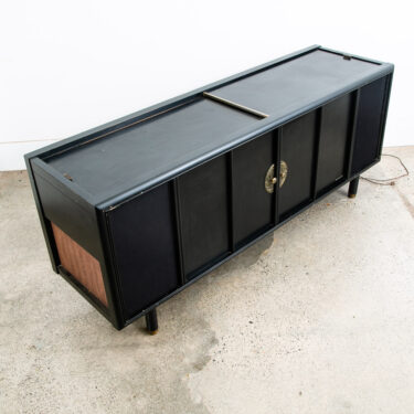 Mid Century Modern Stereo Console Record Player Magnavox Radio Black Vintage Mcm