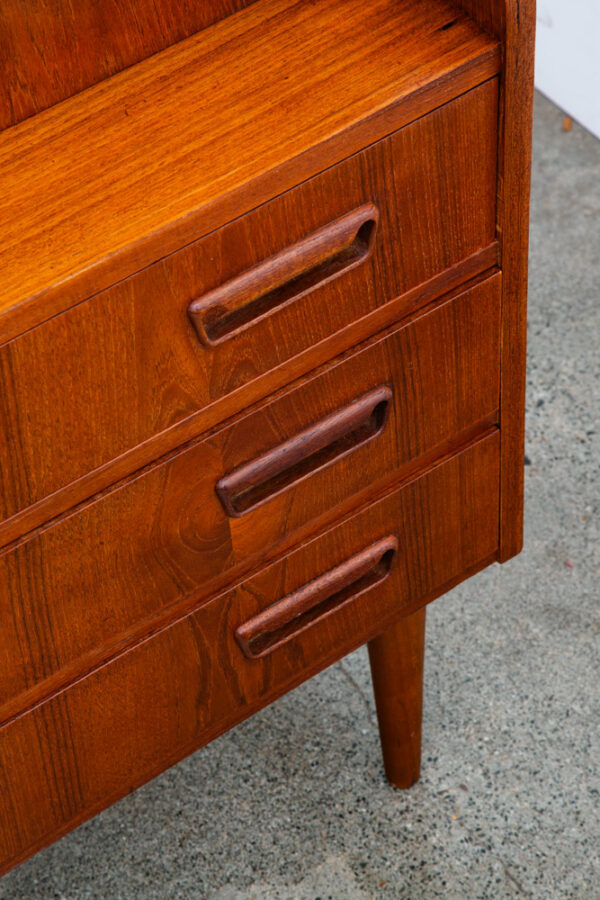 Mid Century Danish Modern Secretary Desk Bureau Denmark Teak Drawers Tibergaard - Image 9