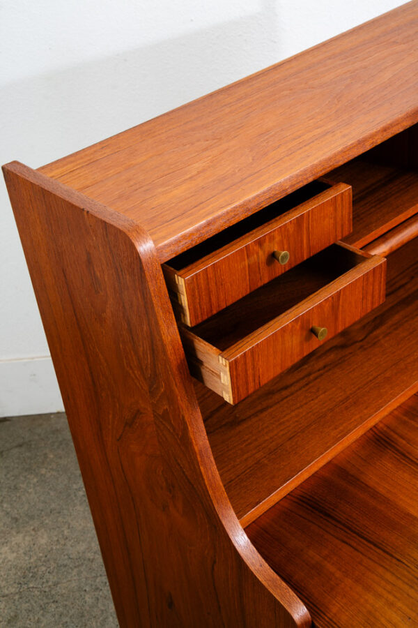 Mid Century Danish Modern Secretary Desk Bureau Denmark Teak Drawers Tibergaard - Image 10