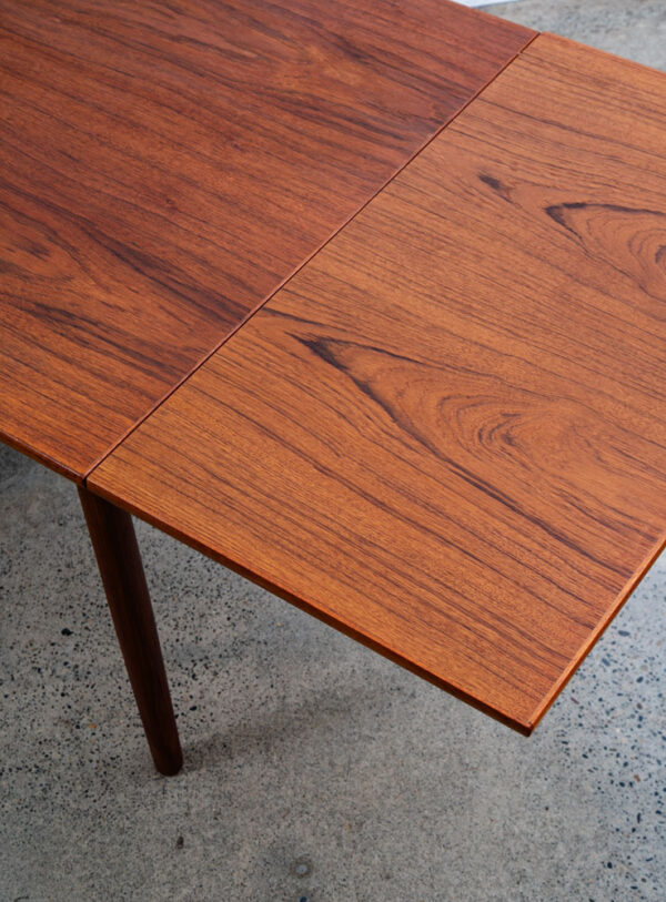 Mid Century Danish Modern Dining Table Teak Extension 2 Draw Leaf Denmark Mcm - Image 5