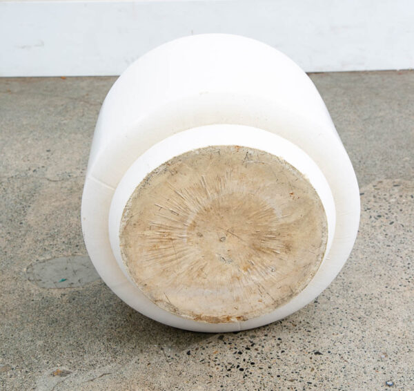 Mid Century Modern Planter White Gainey Ceramic Round Mcm 13.5" D Vintage Mcm - Image 4