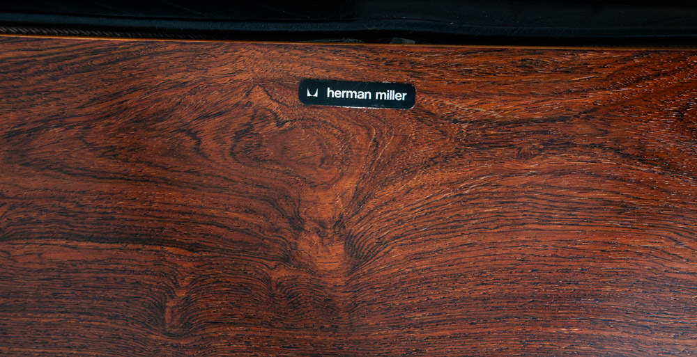Mid Century Modern Lounge Chair Set Eames Herman Miller 670/671 Rosewood Pair - Image 9