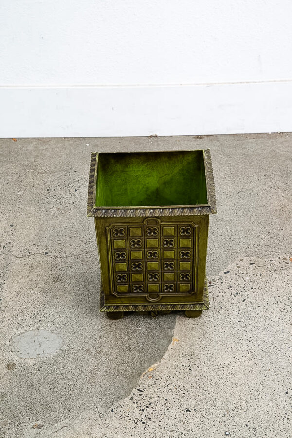 Mid Century Danish Modern Wastebasket Trash Can Bin Paper Basket Green Waste 70s - Image 7