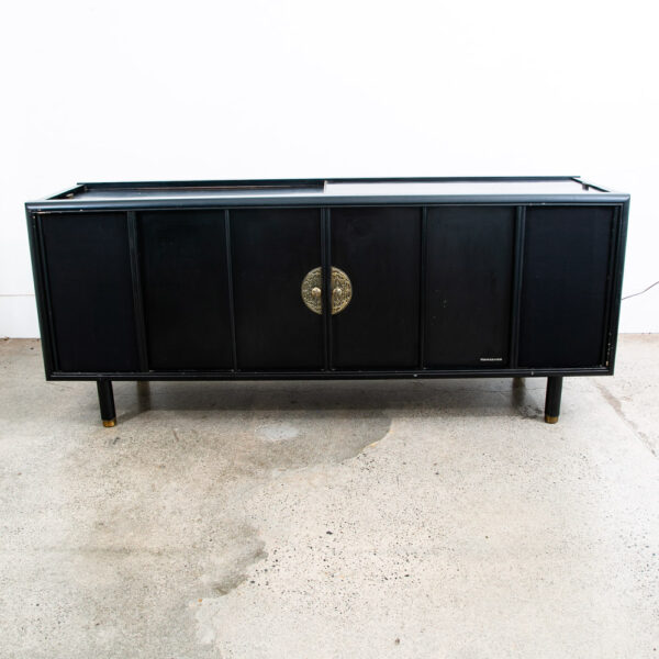 Mid Century Modern Stereo Console Record Player Magnavox Radio Black Vintage Mcm - Image 2