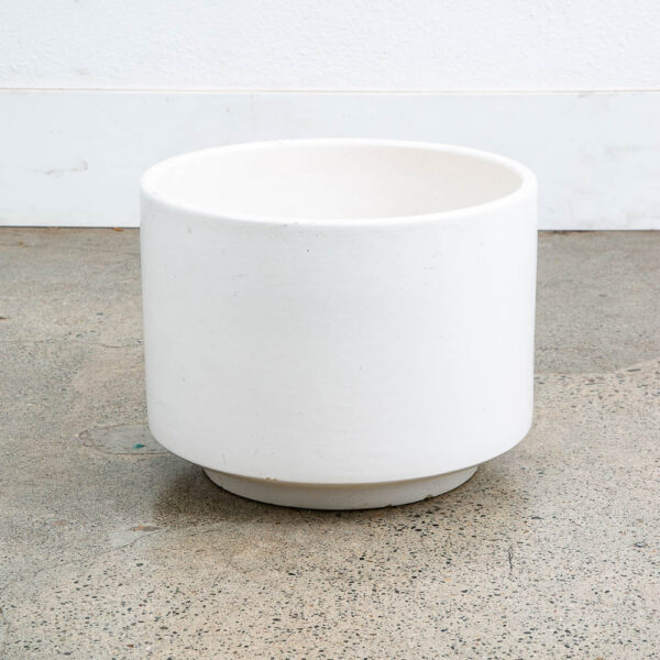 Mid Century Modern Planter White Gainey Ceramic Round Mcm 13.5" D Vintage Mcm