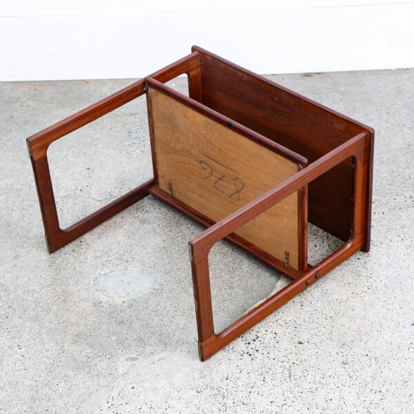 Mid Century Danish Modern Nightstand Table Side Teak Wood End Cane Shelf Denmark - Image 6