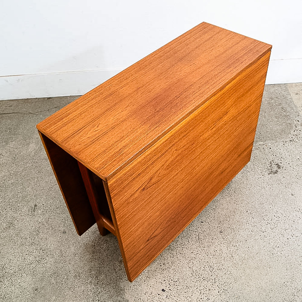 Mid Century Danish Modern Dining Table Drop Leaf Gate Leg Walnut Folding Teak Norway MCM - Image 12