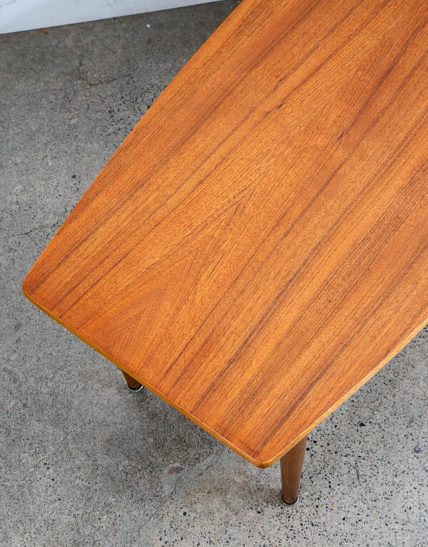 Mid Century Danish Modern Coffee Table Slat Shelf Teak Surfboard Vintage Mcm - Image 7