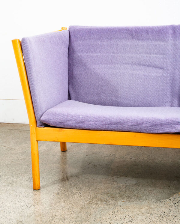 Mid Century Danish Modern Sofa Couch Erik Jorgensen Purple 2 Seat Denmark Wood - Image 8