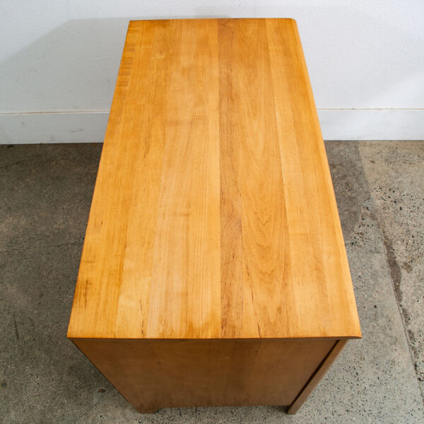 Mid Century Modern Credenza Cabinet Drawer Birch Blonde Door Storage Compact Mcm - Image 3