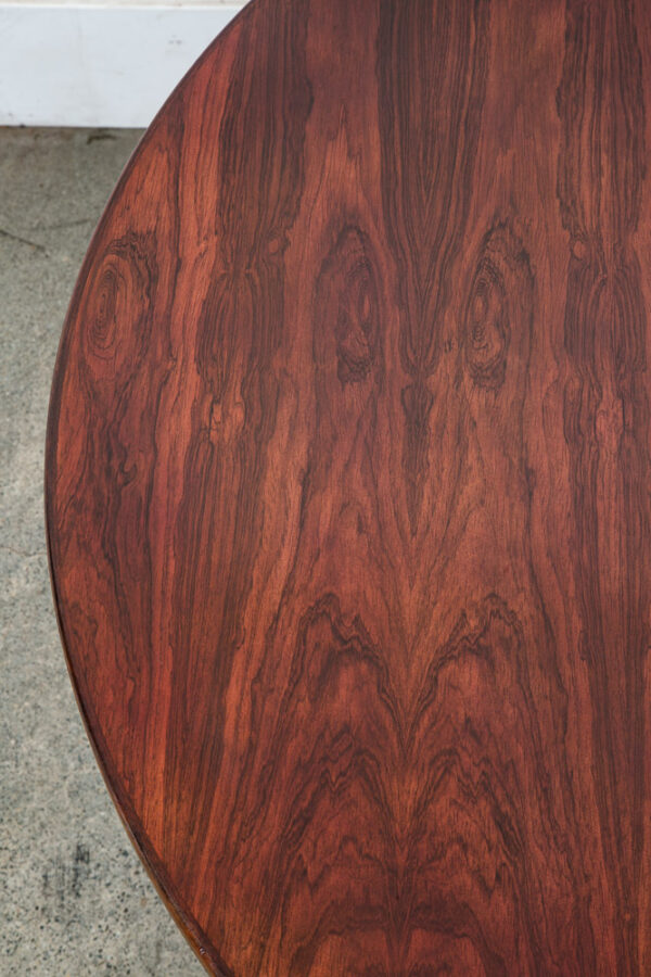 Mid Century Danish Modern Dining Table Oval Rosewood Extension x1 Denmark Round - Image 10