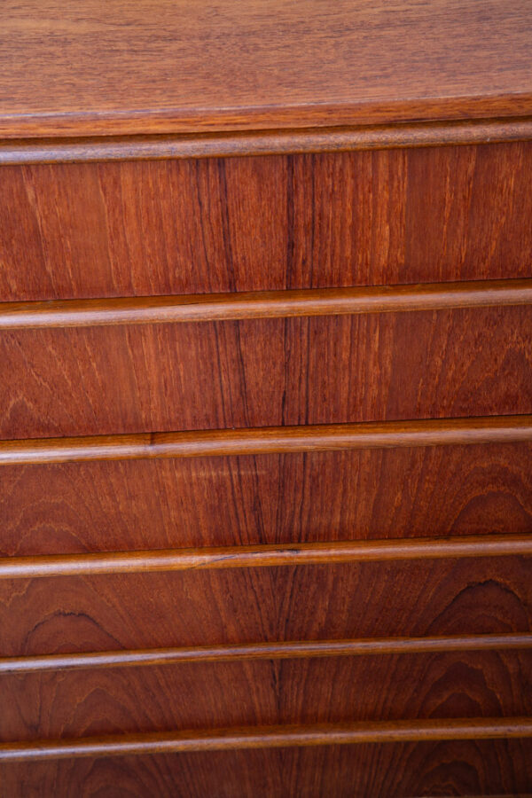 Mid Century Danish Modern Dresser Highboy 6 Drawer Teak Denmark Locking Compact - Image 11