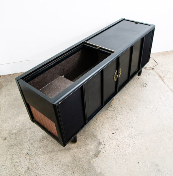 Mid Century Modern Stereo Console Record Player Magnavox Radio Black Vintage Mcm - Image 5
