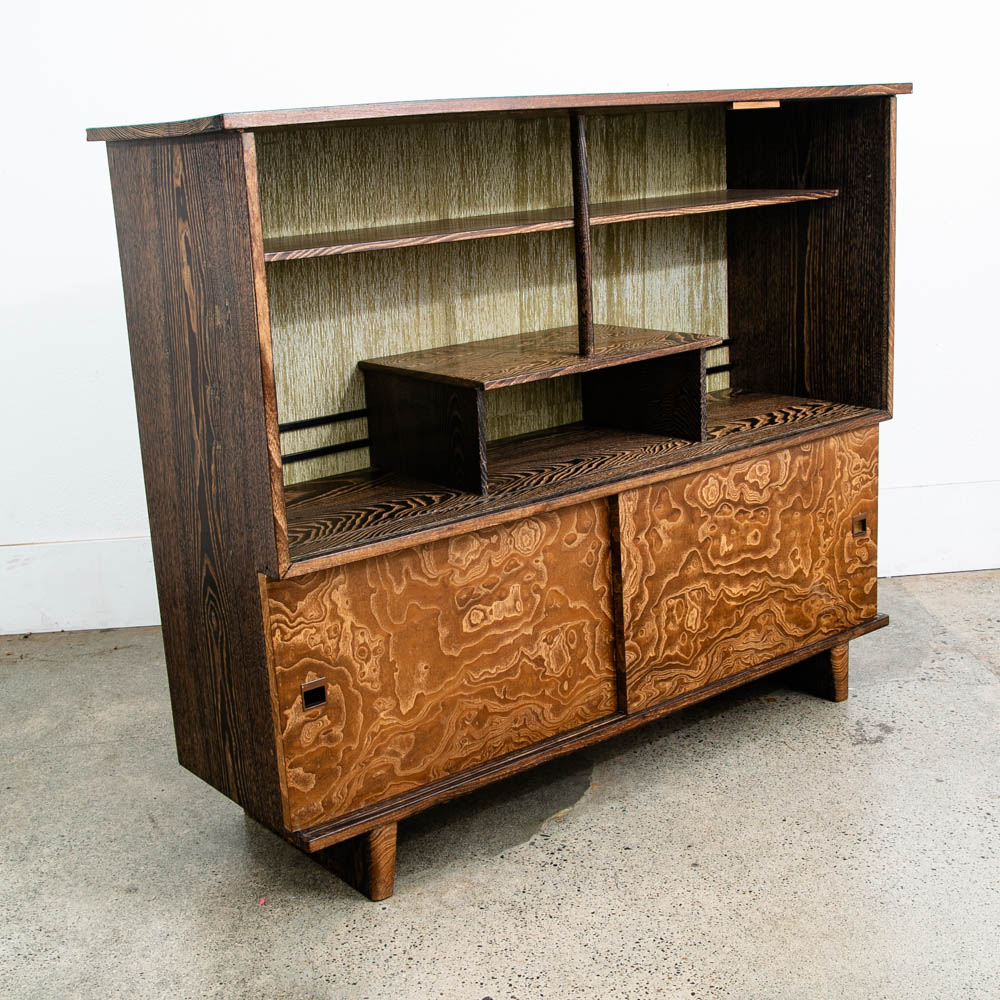 Vintage Cha Tansu Tea Cabinet Japanese Sliding Door Japan Custom Keyaki Wood