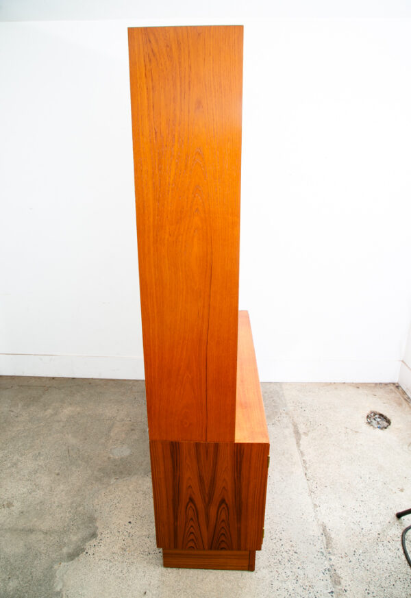 Mid Century Danish Modern Bookshelf Cabinet Teak Drawers Poul Hundevad Drop Leaf - Image 5