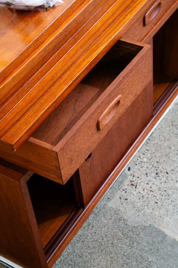 Mid Century Danish Modern Wall Unit 3 bay Teak HG Hansen Guldborg Modular Cado - Image 10