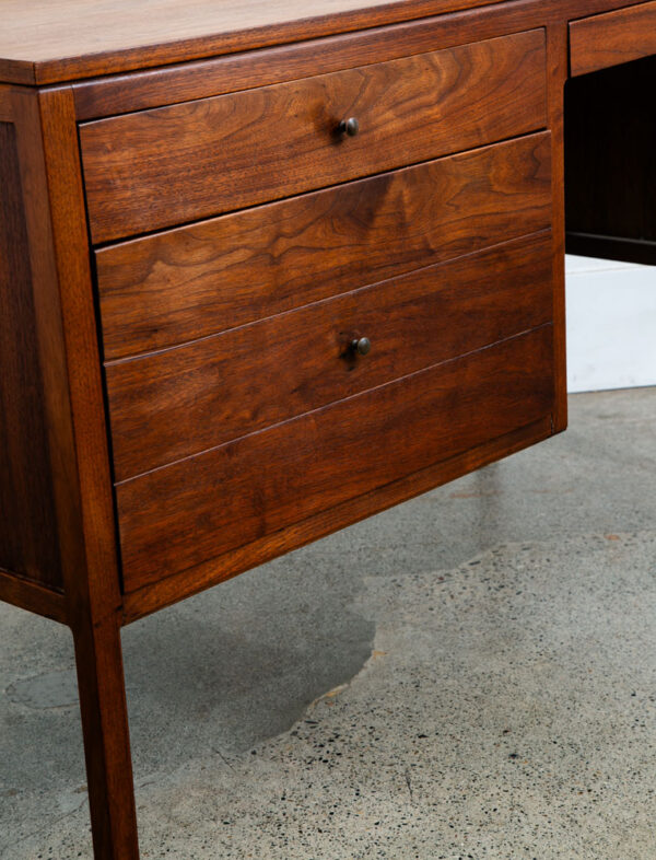 Mid Century Modern Desk Furniture Solid Walnut 3 Drawers Mcm Floating Vintage - Image 10