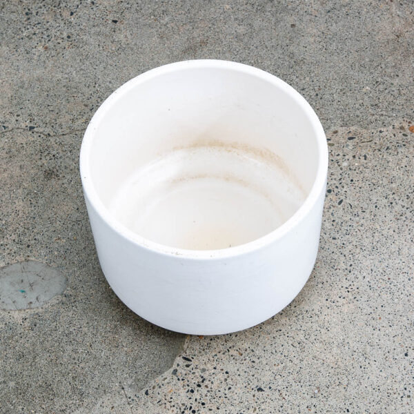 Mid Century Modern Planter White Gainey Ceramic Round Mcm 13.5" D Vintage Mcm - Image 9