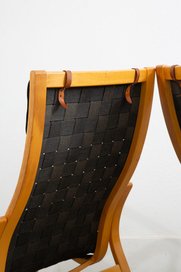 Mid Century Danish Modern Lounge Chair Set Armchair Black Finn Ostergaard Pair - Image 12