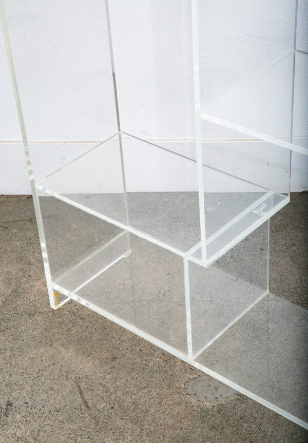Mid Century Modern Lucite Acrylic Display Vintage Translucent Shelving 1970s Mcm - Image 4