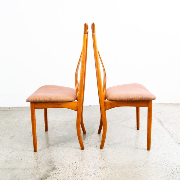 Mid Century Modern Dining Chairs Set 4 Highback Orange Rust Vintage Spindle Mcm - Image 5